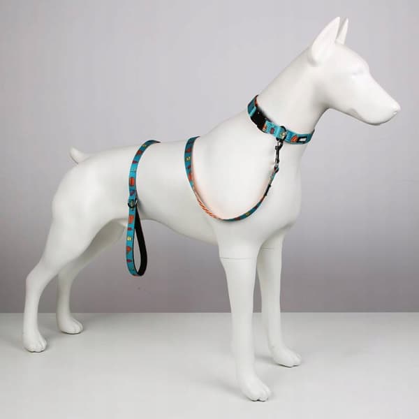 Hundesnor kort 1,5m farverig fransk bulldog jack HUGGY DOGGY M