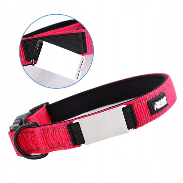 HUGGY DOGGY halsband för valp med gravyr av namn och telefonnummer XS