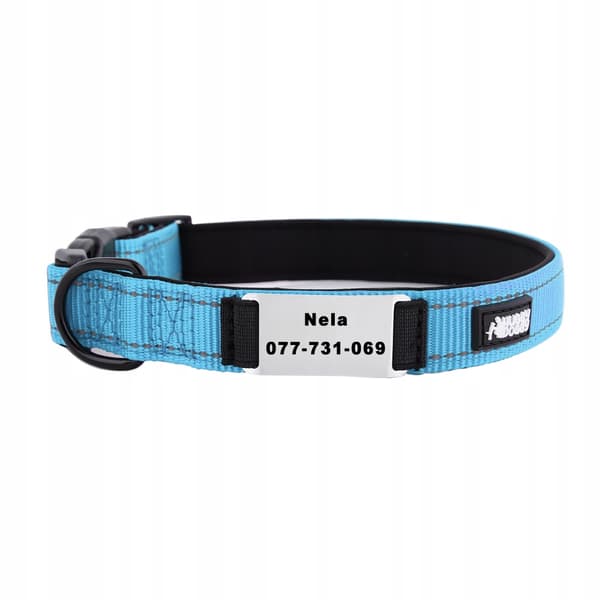 HUGGY DOGGY halsband för en yorkievalp med namn och telefonnummer XS
