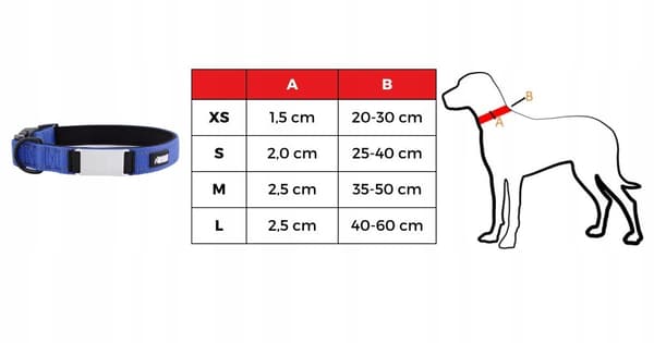 HUGGY DOGGY hundhalsband med namn och telefonnummer graverat M