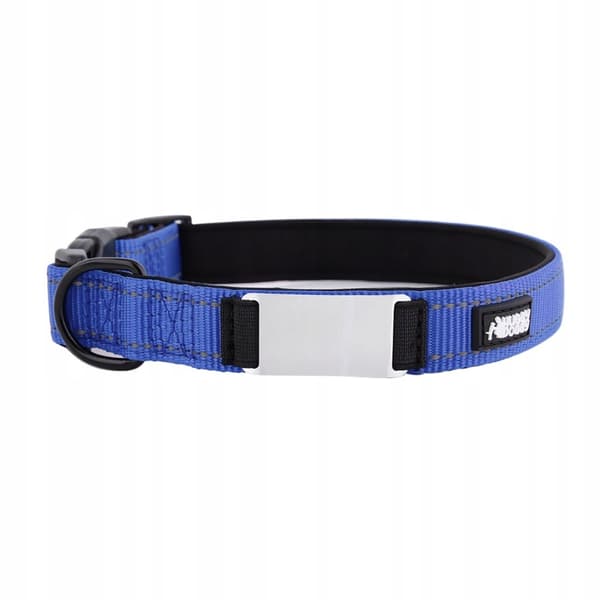 HUGGY DOGGY hundhalsband med namn och telefonnummer graverat M