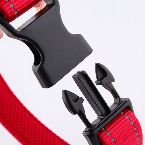 HUGGY DOGGY justerbart halsband för stora hundar REFLEKTIVA spännen SOLID L