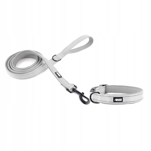 HUGGY DOGGY halsband för Yorkie justerbart REFLEKTERANDE grått SOLID spänne XS