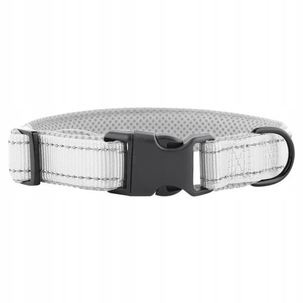HUGGY DOGGY halsband för Yorkie justerbart REFLEKTERANDE grått SOLID spänne XS