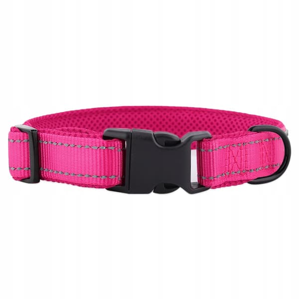 HUGGY DOGGY halsbånd til store hunde pink REFLEKTERENDE justerbar spænde L