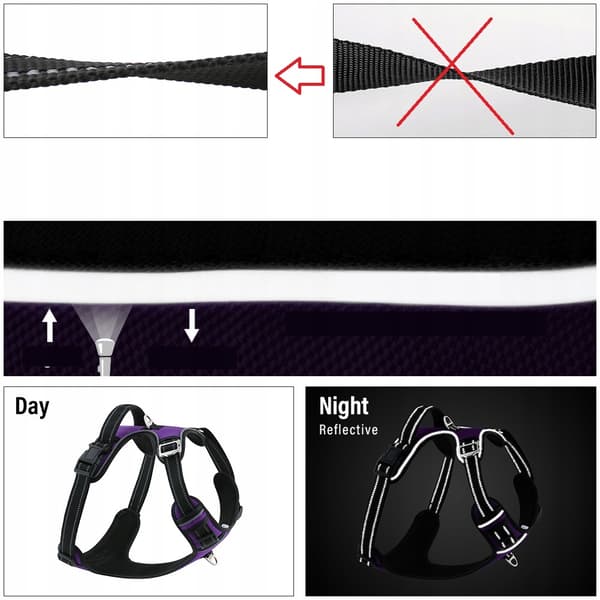 HUGGY DOGGY sele til mellemstore hunde, trykfri, stærk, JUSTERBAR M
