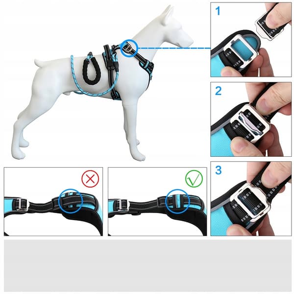 HUGGY DOGGY sele til store hunde, justerbar sele, easy walk, SOLID XL