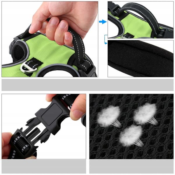 HUGGY DOGGY tryckfri sele för bulldoggar, justerbar, skydd easy walk M