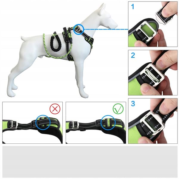 HUGGY DOGGY sele för små hundar justerbar tryckfri sele grön XS