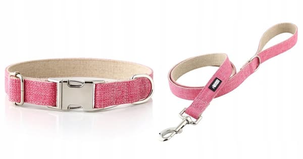Hundesnor lyserød solid 1,52 m HUGGY DOGGY Eko L