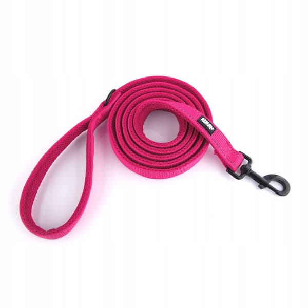 Hundesnor til lille hund, pink, 2 m, kraftig, HUGGY DOGGY S