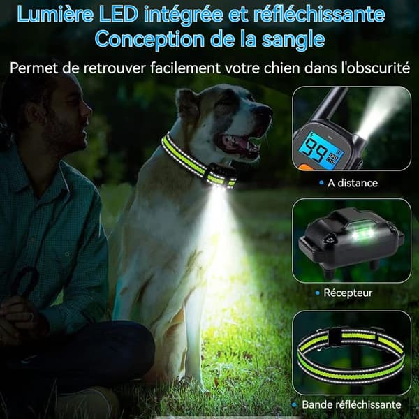 Anti-bark-halsband hund INN® 4 lägen med vattentålig fjärrkontroll IP68 för stora och små hundar justerbar anti-bark-enhet