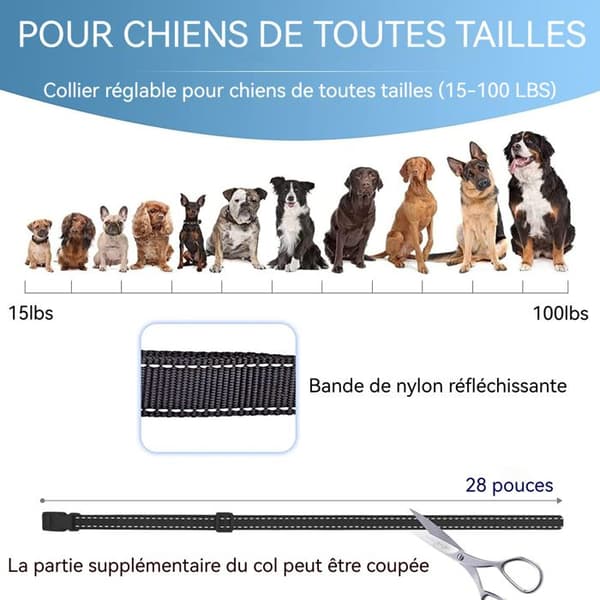 Anti-bark-halsband hund INN® 4 lägen med vattentålig fjärrkontroll IP68 för stora och små hundar justerbar anti-bark-enhet