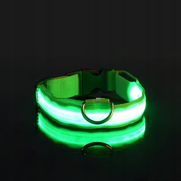 HUNDAR LED Husdjurshalsband Vattentät USB-kabel GRÖN XL 52-60cm