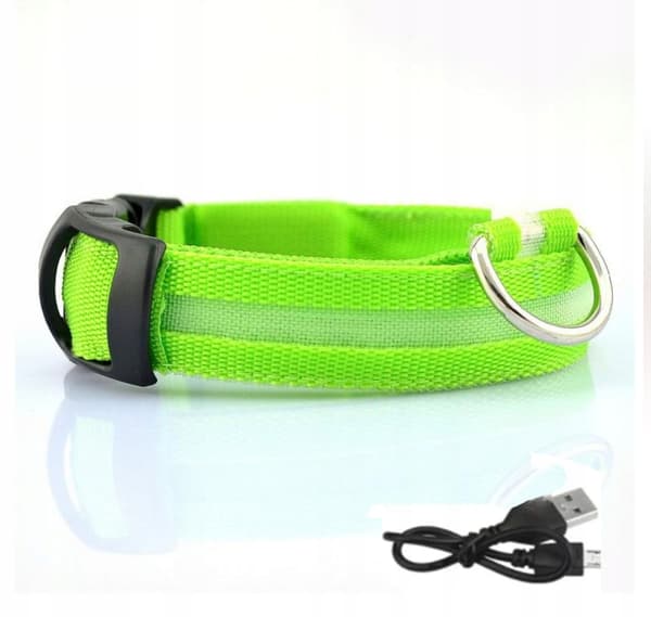 HUNDAR LED Husdjurshalsband Vattentät USB-kabel GRÖN XL 52-60cm