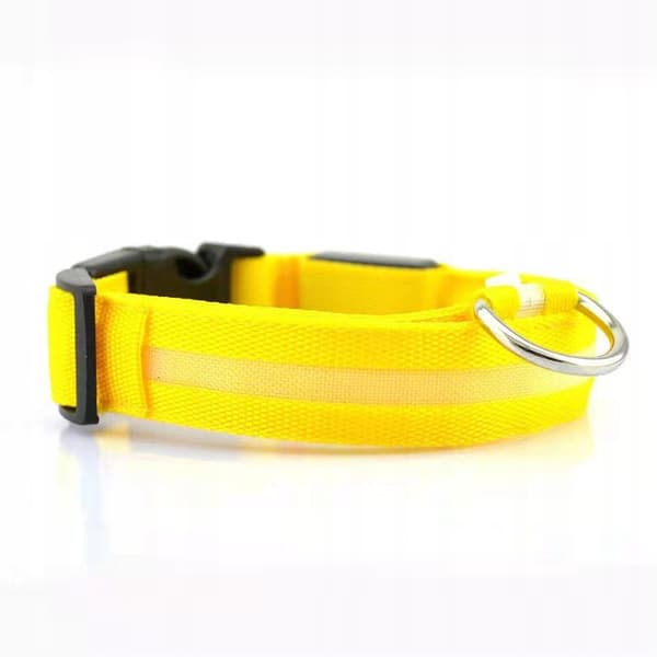 DOGS LED Vedenpitävä Lemmikkipanta USB-kaapeli KELTAINEN XL 52-60cm