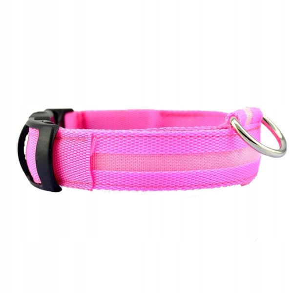 DOGS LED Vedenpitävä Lemmikkikaulapanta USB-kaapeli VAALEANPUNAINEN XL 52-60cm