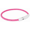 Miniatyrbild 1 av 9: Flash Light Ring HundHalsband USB Hjälper att ni syns i mörkret Rosa XS-S 35 cm