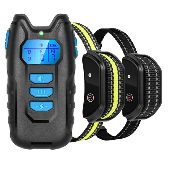 Hundetræningskrave, 500m kontrolområde, stød- og vibrationsindstillinger,Blå 1v2