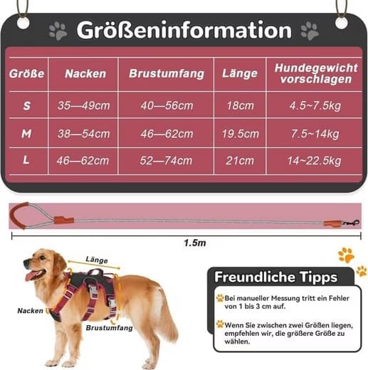 Lollanda Justerbar Træksele til Hundesele – Sort, Pink, Gul S/M/L