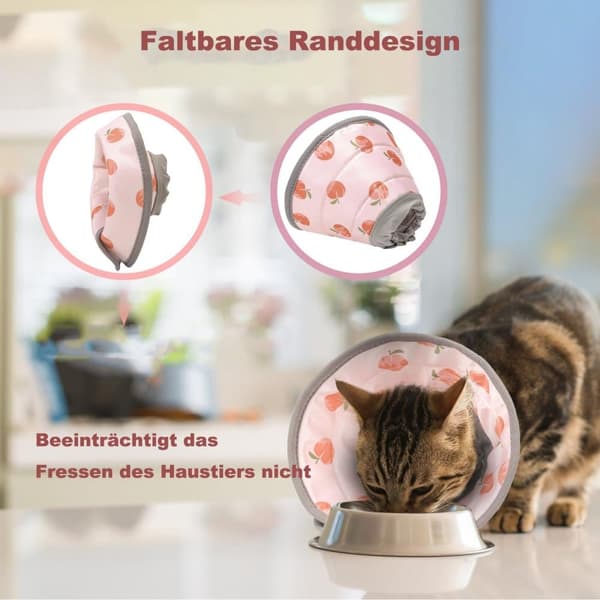 Lollanda Kattens skyddshalsband, mjukt och justerbart för att förhindra slickning av sår