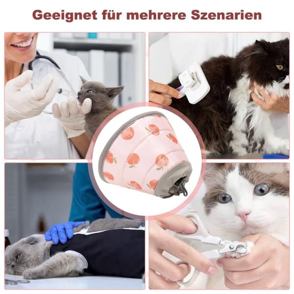 Lollanda Kattens skyddshalsband, mjukt och justerbart för att förhindra slickning av sår