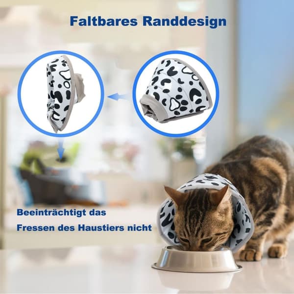 Lollanda Kattens skyddshalsband, mjukt och justerbart för att förhindra slickning av sår