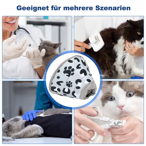 Lollanda Kattens skyddshalsband, mjukt och justerbart för att förhindra slickning av sår