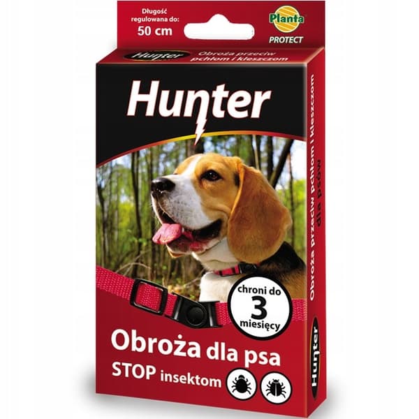 Hunter Hundehalsbånd Justerbart 50 cm Pleje Rød