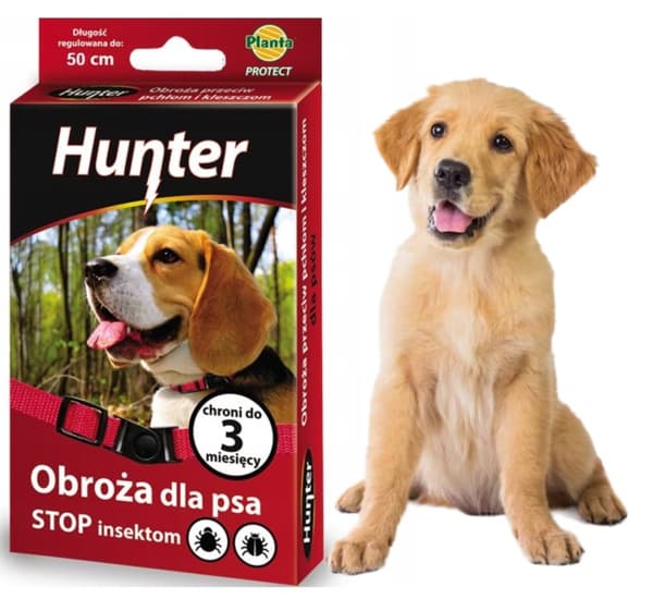 Hunter Hundehalsbånd Justerbart 50 cm Pleje Rød