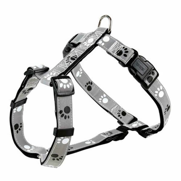 Hundesele Trixie Silver Reflect Sort Grå