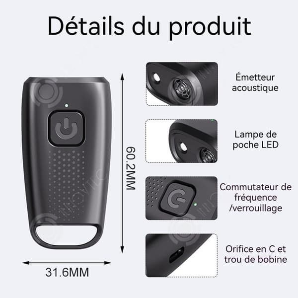 INN Anti-Bark Enhet 300mAH 40khz Ultraljudsrepeller för hundar, portabel träningsapparat med dubbelsensor och LED