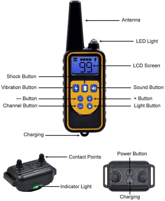 800 meter anti-bark hundträningshalsband med vibration och ljudstimulering Djuraffär &lt; Hund &lt; Utbildning