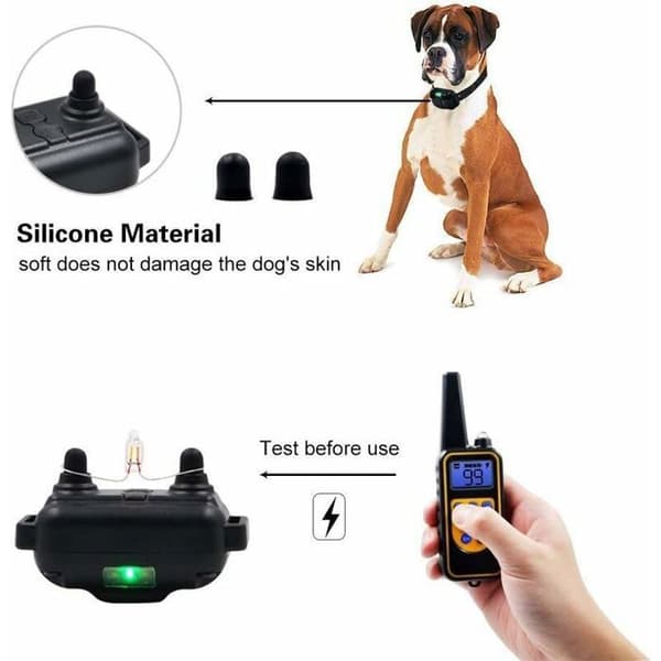 Hundträningshalsband 800 Meter Anti-Bark med vibration och ljudstimulering flertalet färger Largeight
