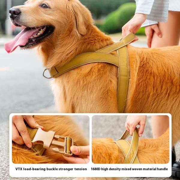 Taktisk sele med håndtak for hundetrening og turgåing, størrelse M