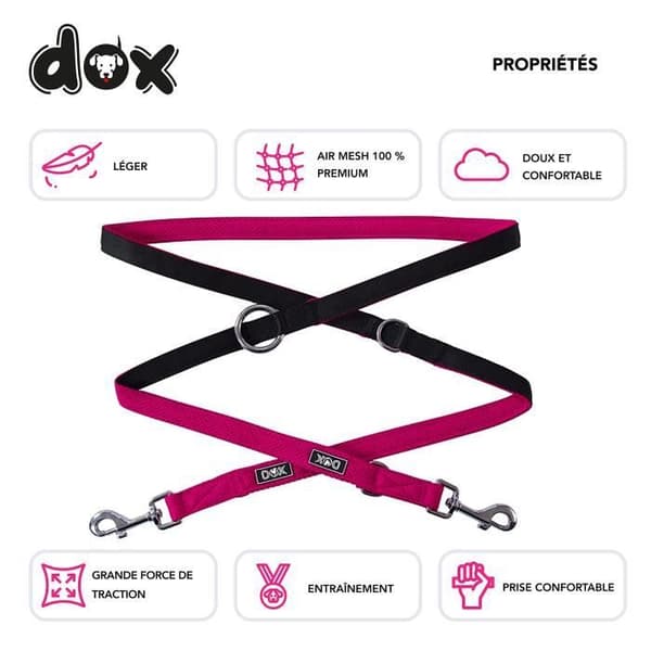 Air Mesh hundkoppel, justerbar i 3 positioner, 2m många färger och storlekar|Rosa,S - 2,0 x 200 cm|