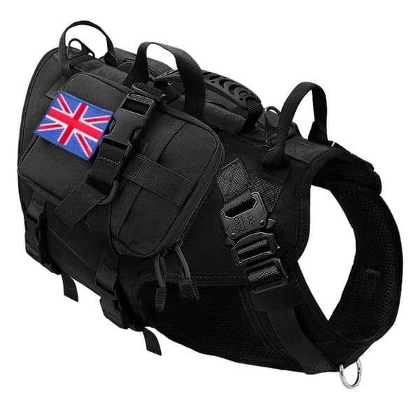 Hundesele, Polstret, Justerbar,Bryst 67-100cm, Sort 3