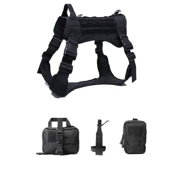 Hundesele, Polstret, Hurtigfrigivelse,Sort Seler Taske, M