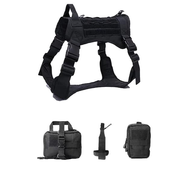 Hundesele, Polstret, Hurtigfrigivelse,Sort Seler Taske, M