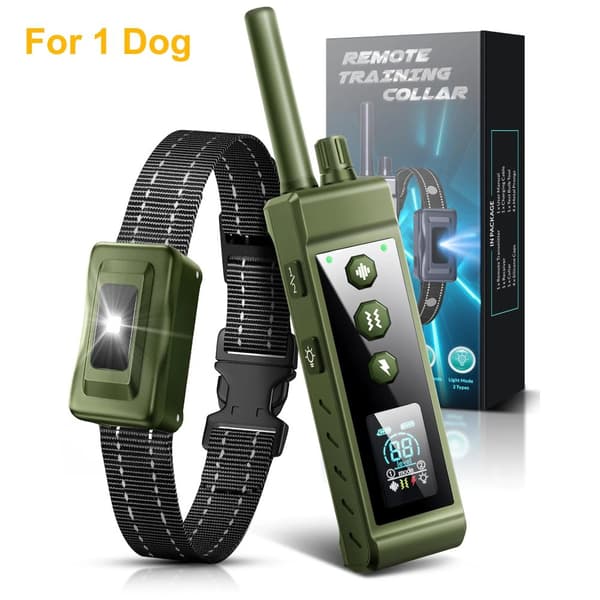 Elektrisk hundträningshalsband, 1000 m kontrollområde, dubbelhalsbandskapacitet,För 1 Hund-2