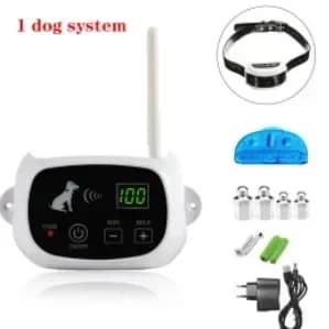 Trådløst Hundegitter System, 500m Kontrolområde, Genopladelig Modtager,til 1 hund, EU stik
