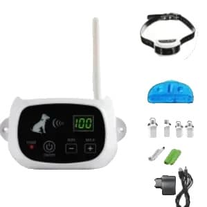 Trådløst Hundegitter System, 500m Kontrolområde, Genopladelig Modtager,til 1 hund, EU stik