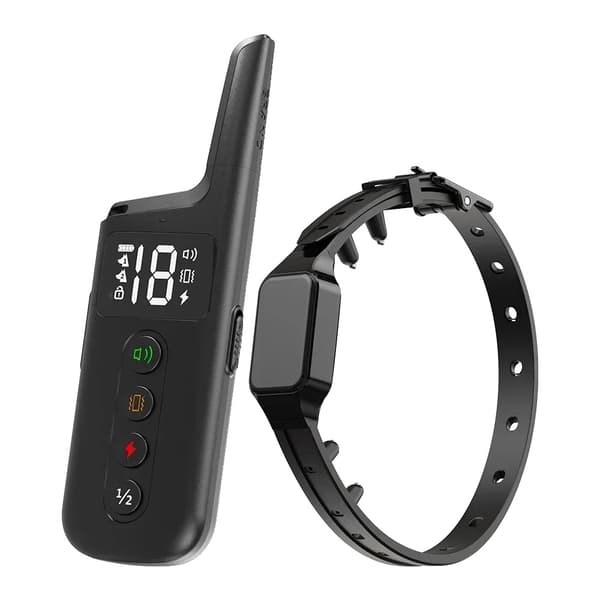 Hundträningshalsband, ljudvibration statisk stöt, 330Y fjärrområde, justerbar längd,EU-kontakt, för 1hund