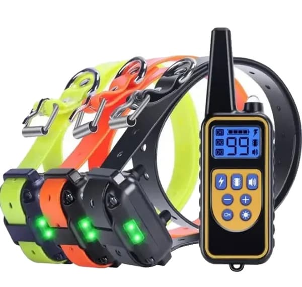 Hundetræningskrave, Vandtæt design, Langdistancekontrol,EU stik, til 3 hunde