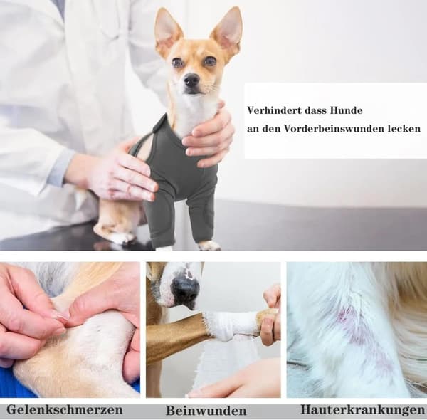 Lollanda Forbensbeskyttelse efter operation til kæledyr – åndbar, elastisk albuebeskyttelse mod slikke- og bidning til hunde
