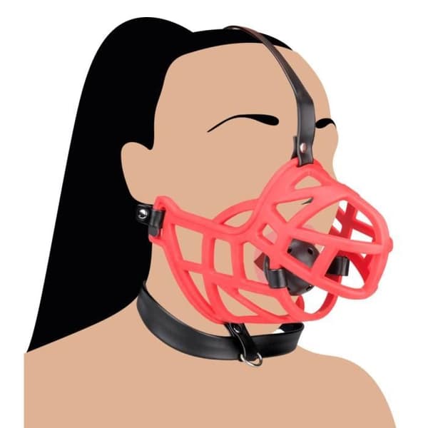 Muzzle Röd - Silikon - Syntetläder - ABS - Valplek