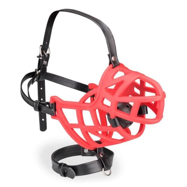 Muzzle Röd - Silikon - Syntetläder - ABS - Valplek