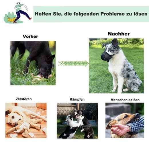 Justerbar hundemunding – åndbar, reflekterende