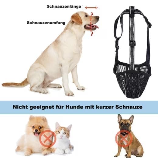 Justerbar hundemunding – åndbar, reflekterende