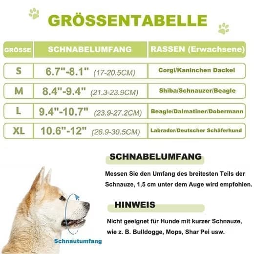 Justerbar hundemunding – åndbar, reflekterende